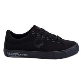 Pánské nízké textilní tenisky Big Star LL174078 Black černá Pánské nízké textilní tenisky Big Star LL174078 Black černá