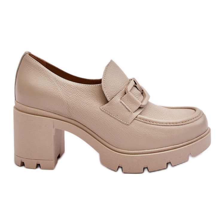 Lemar Elegantní boty na sloupu s béžovým zdobením Harmell