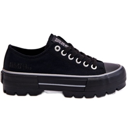 Látkové tenisky na platformě Big Star LL274149 Black černý