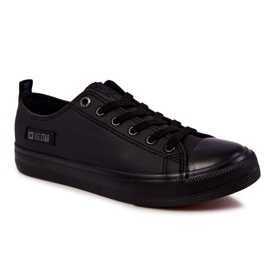 Pánské nízké kožené tenisky Big Star KK174009 Black černý