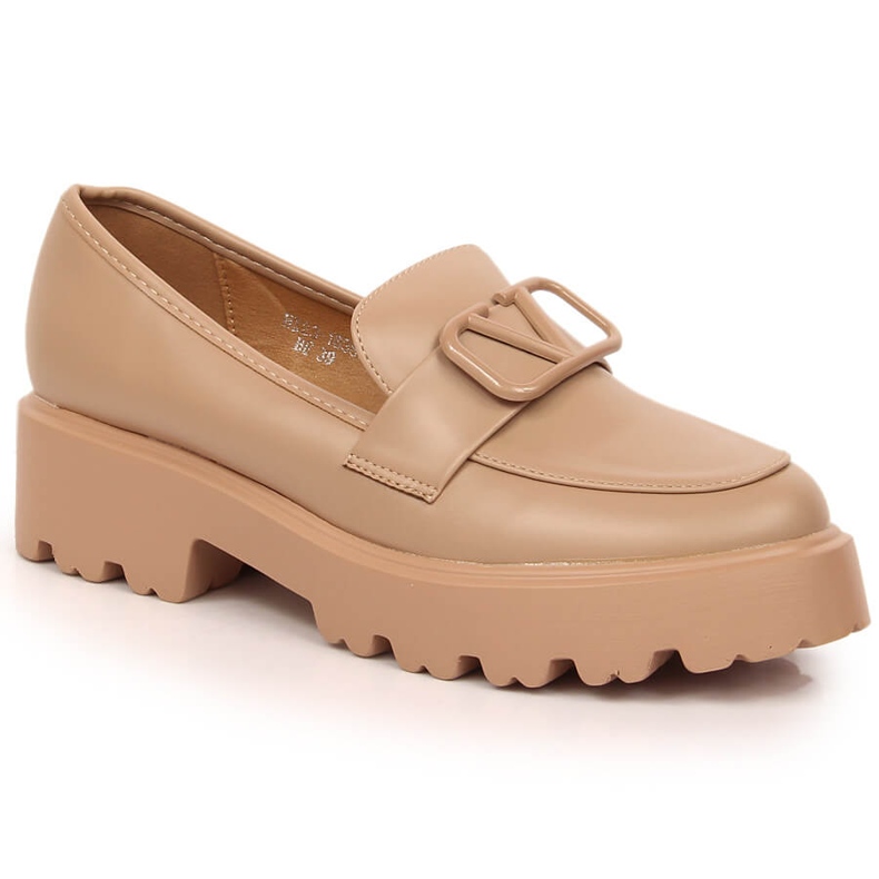 Dámské boty na vysokém podpatku a béžové platformě Vinceza 16380 béžový