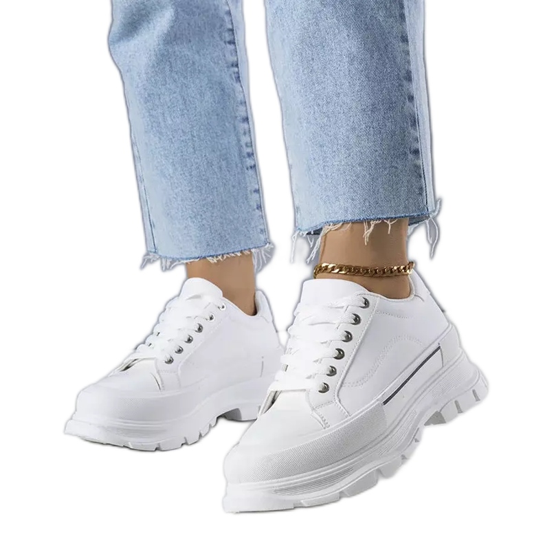 BM Kari bílé tenisky na vysoké platformě bílý