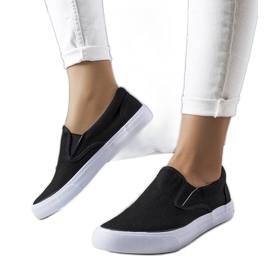 BM Černé textilní slip-on tenisky od Candace černý