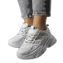 Šedé tenisky zdobené potiskem Kara šedá Šedé tenisky zdobené potiskem Kara šedá