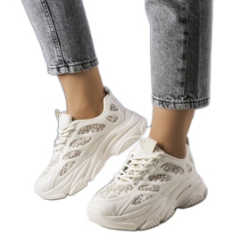 Béžové tenisky zdobené potiskem Kara béžový Béžové tenisky zdobené potiskem Kara béžový