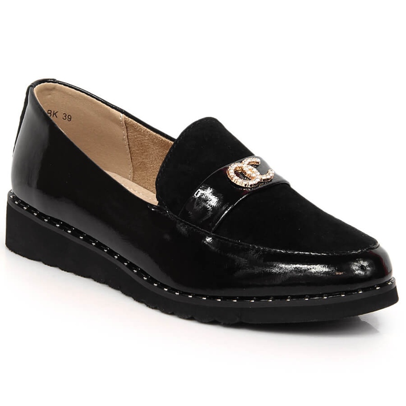 Dámské kožené boty se zirkony Filippo DP1515/23 černá