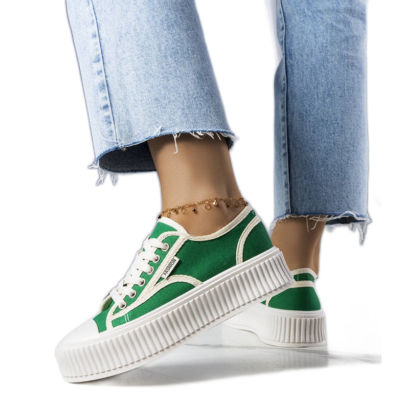 PA1 Connieiny zelené tenisky na platformě bílý zelená