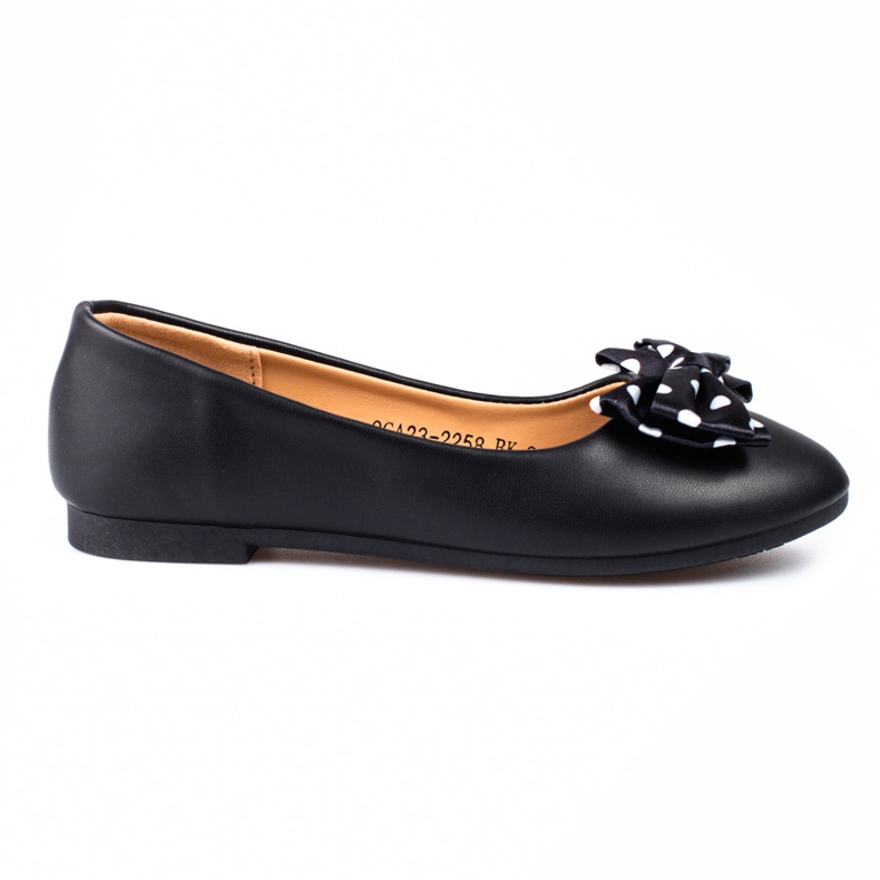 Dívčí baleríny Vinceza s černou mašlí černá