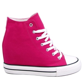 BM Vysoké tenisky na klínku Corina Fuchsia růžový BM Vysoké tenisky na klínku Corina Fuchsia růžový