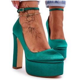 BM Módní lodičky na vysokém podpatku zelené Hayden zelená