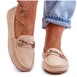 FC3 Klasické semišové mokasíny s béžovým zdobením Arla