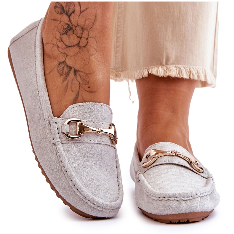 FC3 Klasické semišové mokasíny se zdobením Arla Grey šedá