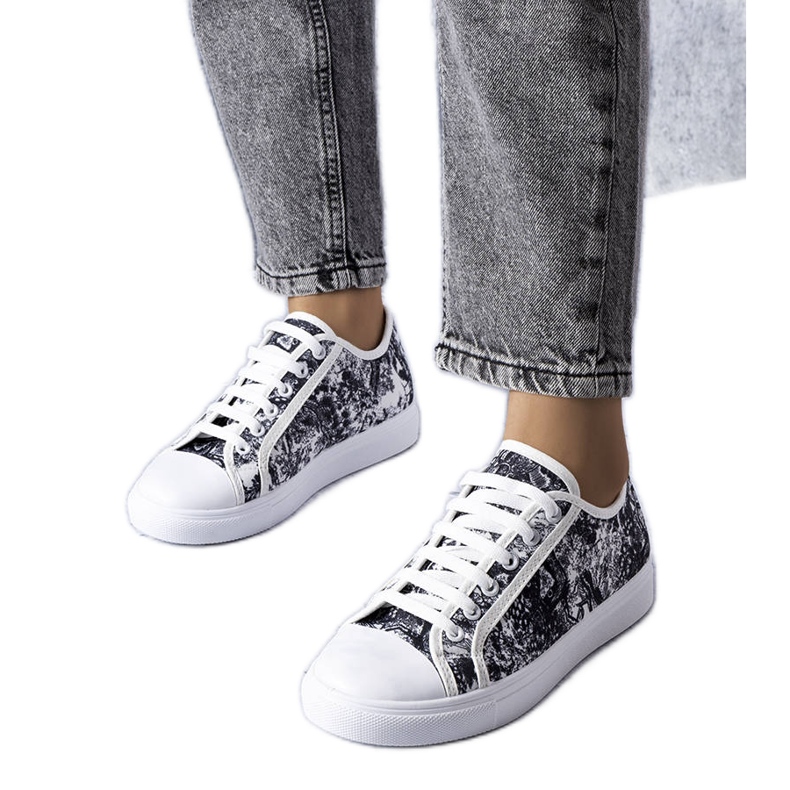 Černobílé textilní tenisky od Aucoinu bílý