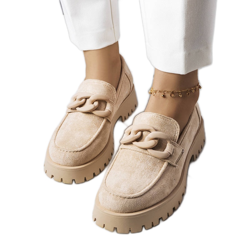 PA1 Béžové lordy zdobené řetízkem Arpin béžový