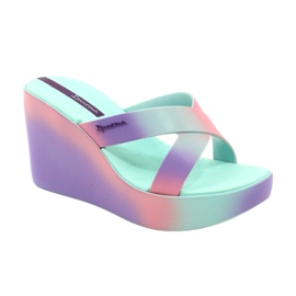 Sandály na klínku Ipanema 83423 Colore Fem AI963 Green/Lilac fialová zelený růžový