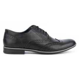 Olivier Kožená společenská obuv Brogues 306GT černá