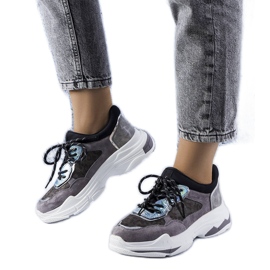 Šedé tenisky zdobené vsadkami Savard šedá