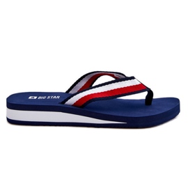 Dámské žabky na platformě Big Star LL274779 Navy Blue modrý Dámské žabky na platformě Big Star LL274779 Navy Blue modrý