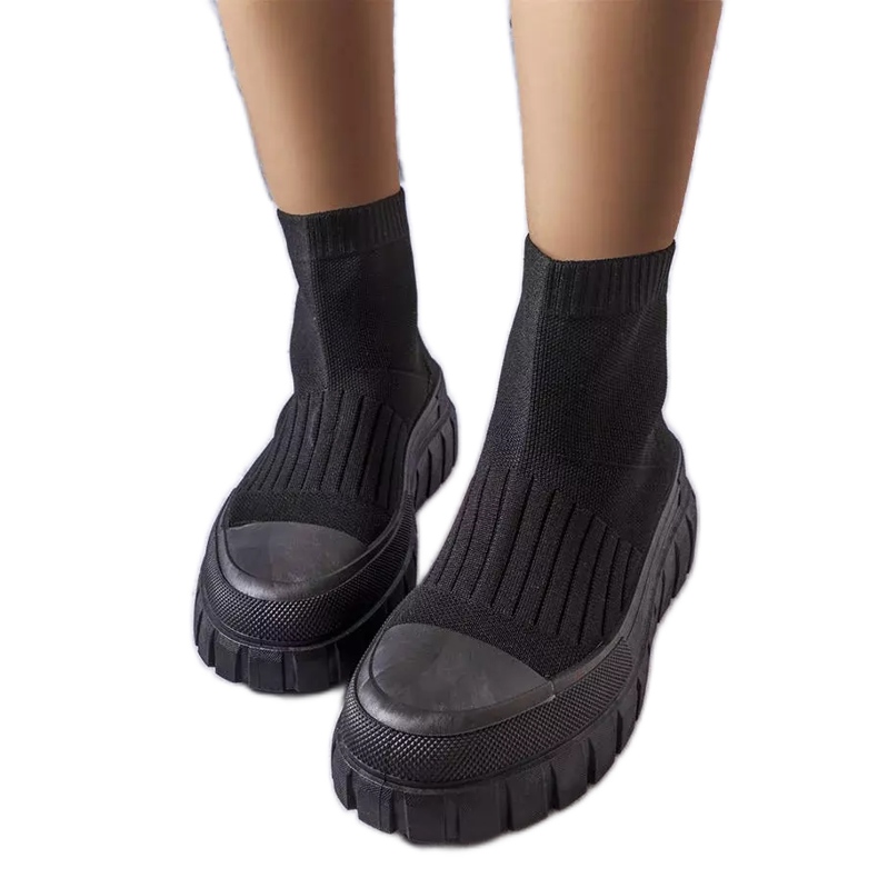 Černé ponožkové tenisky od Searlait černá Černé ponožkové tenisky od Searlait černá