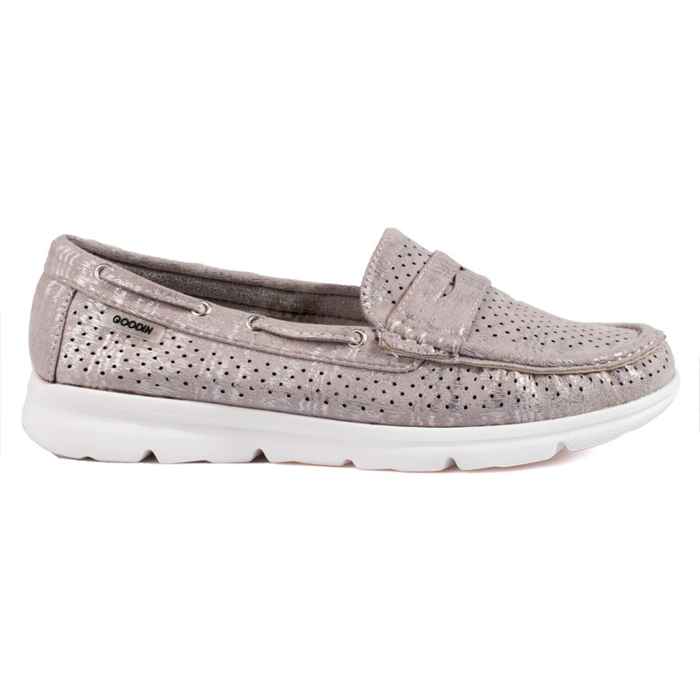 Dámské semišové mokasíny Shelovet šedé barvy šedá