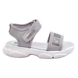 Dětské sandály na suchý zip Big Star LL374194 Silver stříbro