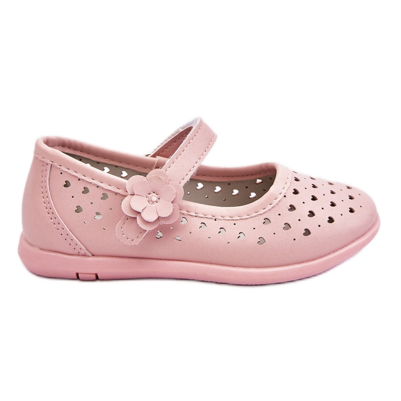 PA1 Dětské prolamované baleríny Pink Lenna růžový