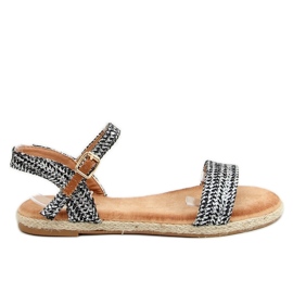 PA1 Černé espadrilkové sandály Seiko černý stříbro