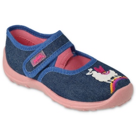 Dětské pantofle Befado 661Y008 Navy Blue Sheep Application modrý Dětské pantofle Befado 661Y008 Navy Blue Sheep Application modrý