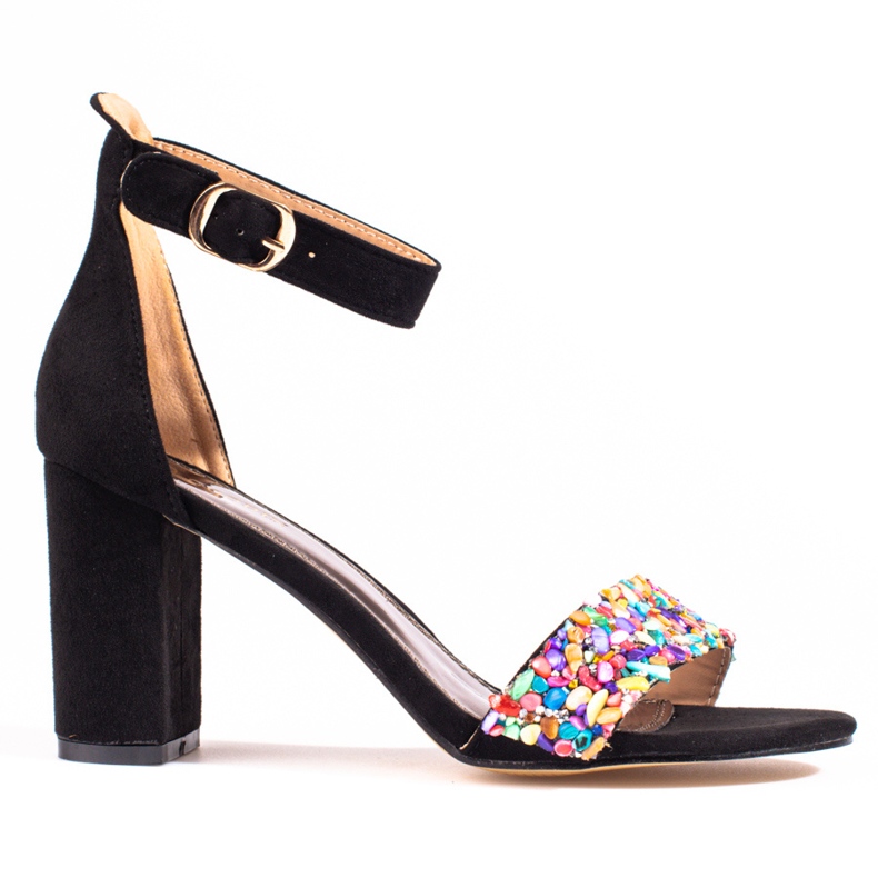 Elegantní černé sandály s korálky od Shelovet černá