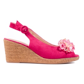 W. Potocki Dámské růžové espadrilkové sandály Potocki růžový W. Potocki Dámské růžové espadrilkové sandály Potocki růžový