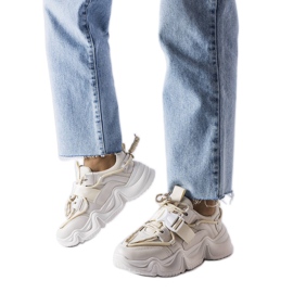 Béžové efektní tenisky od Desforges béžový