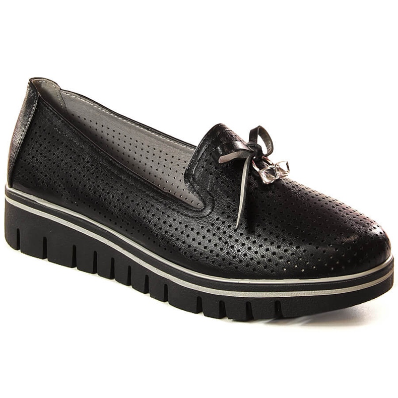 Dámské prolamované černé boty na platformě Jezzi RMR2268-2 černá Dámské prolamované černé boty na platformě Jezzi RMR2268-2 černá