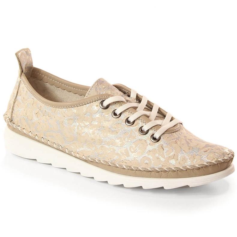 Kožená lehká dámská sportovní obuv béžová Artiker 52C0691 béžový
