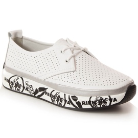 Dámské kožené boty na platformě bílé T.Sokolski W23-29 bílý