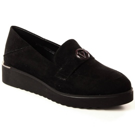 Dámské semišové boty na černé platformě Vinceza 10857 černý