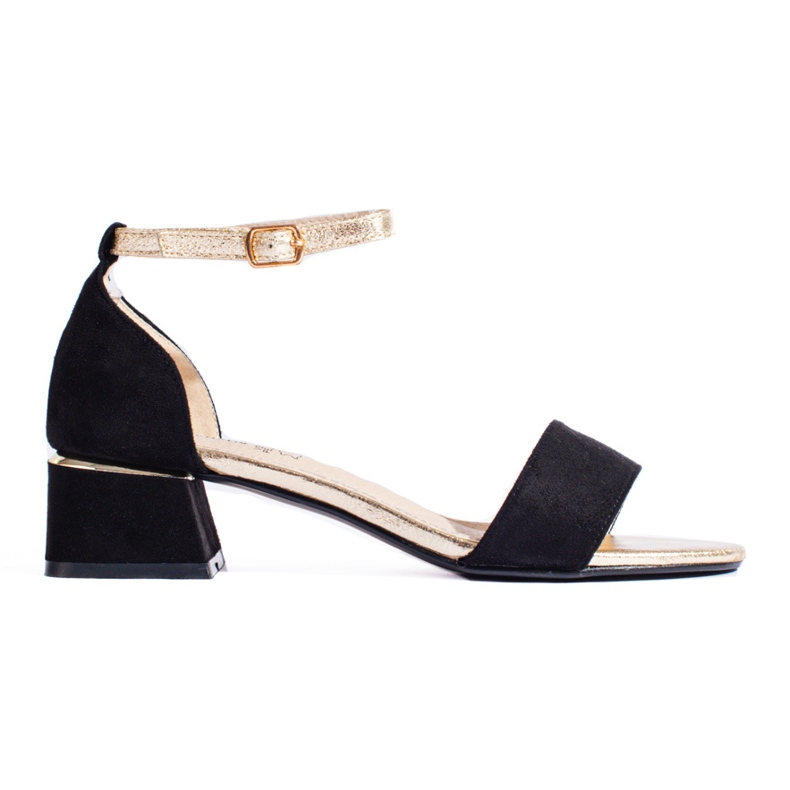 Dámské sandály Shelovet černé barvy na nízkém podpatku černá