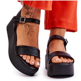 Vinceza Dámské Sandály Na Masivní Platformě Černý Casen černá