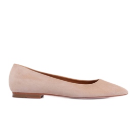 Marco Shoes Balerínky z měkkého semiše béžový Marco Shoes Balerínky z měkkého semiše béžový