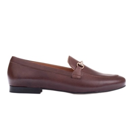 Marco Shoes Kovové zdobené mokasíny hnědý