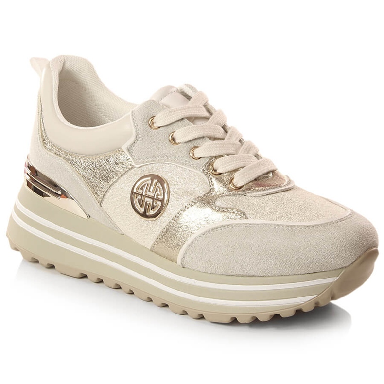 Dámská sportovní obuv na zlaté platformě Potocki SZ12025 zlatý