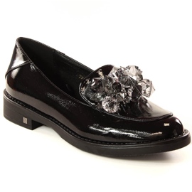 Lakované dámské boty s černými krystaly Potocki SZ12043