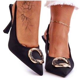 Módní špendlíky s ozdobou a zirkony černá Alexia černý