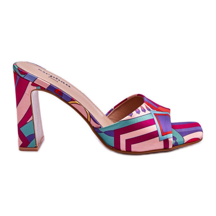 FS1 Dámské vzorované pantofle na podpatku Fialová Adelise fialový vícebarevný FS1 Dámské vzorované pantofle na podpatku Fialová Adelise fialový vícebarevný