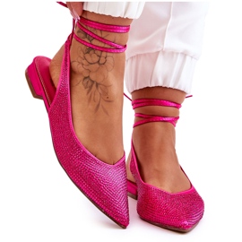 Vázané Baleríny S Kamínky Fuchsia Mavis růžový