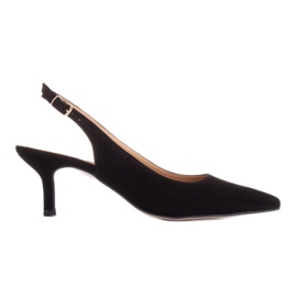 Marco Shoes Letní lodičky z jemného černého semiše černý