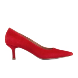 Marco Shoes Elegantní lodičky na podpatku na nižším podpatku červený