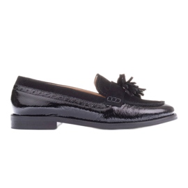 Marco Shoes Mokasíny s ozdobnými třásněmi černý