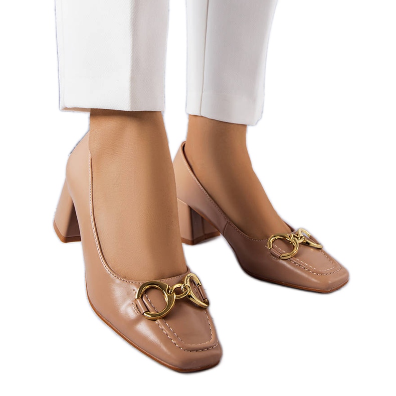 BM Béžové lodičky s hranatou špičkou z Neufville béžový