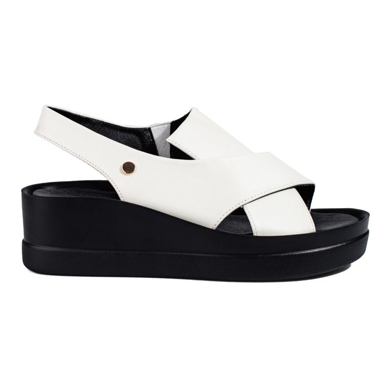 Dámské sandály na klínku Shelovet bílé bílý Dámské sandály na klínku Shelovet bílé bílý