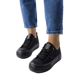 Černé tenisky na platformě od Big Star LL274184 černý